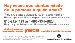 YWCA 20365 safety card