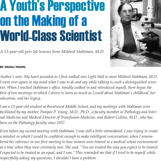 a youth's perspective on the making of a world-class scientist
