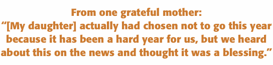 From one grateful mother:  “[My daughter] actually had chosen n